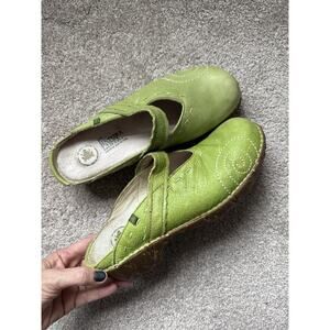 El Naturalista Yggdrasil Green Leather Mules Clogs Mary Jane Women's 42 US 11